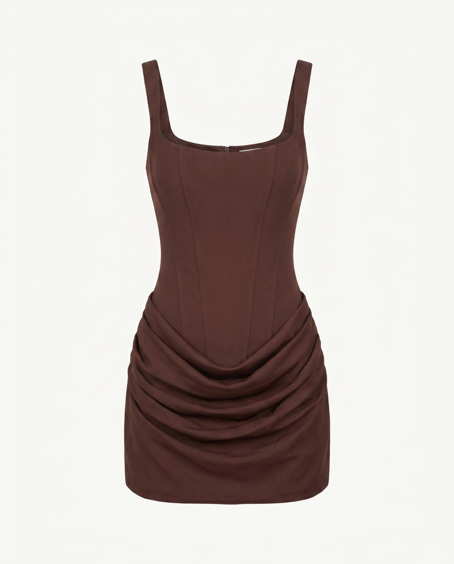 Brown midi dress original product photo before AI editing